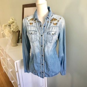 Staring at Stars denim button down shirt